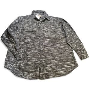 H & M Snap Front Shirt Jacket Shaket Textured Sz S Oversized Black White Capsule